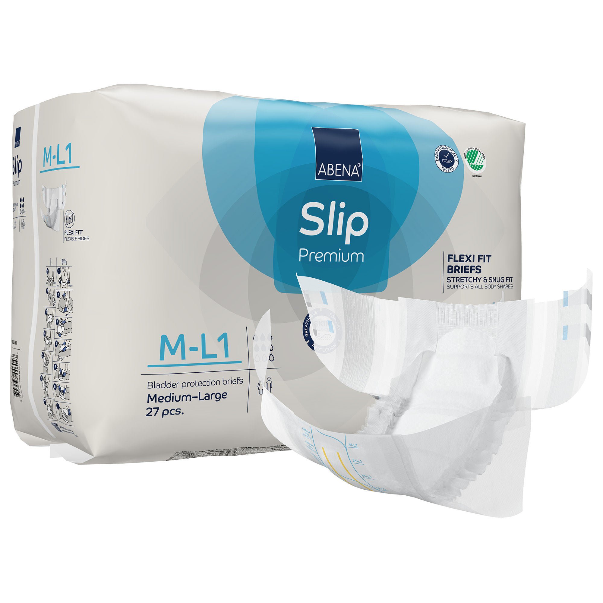 Abena® Slip Premium Flexi Fit Incontinence Briefs, M-L1