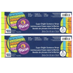 Pacon&reg; Sentence Strips, Assorted 5 Colors, 1-1/2" Ruled 3" x 24", 100 Strips Per Pack, 2 Packs PAC1733-2