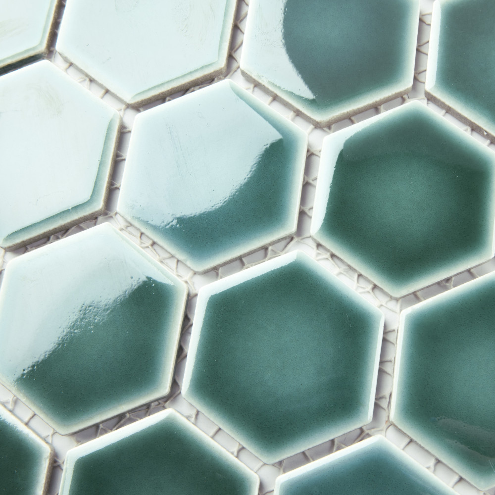 Hudson Due 2″ Hex Emerald 10-7/8 in. x 12-5/8 in. Porcelain Mosaic Tile