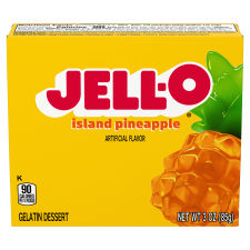 JELL-O Island Pineapple Gelatin Dessert, 3 oz Box