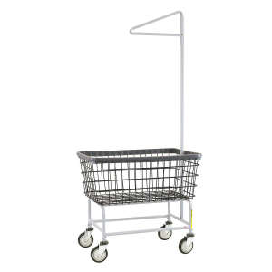 R&B Wire, Dura-Seven™, Large Capacity, Single Pole Rack, Laundry Cart, Stainless Steel