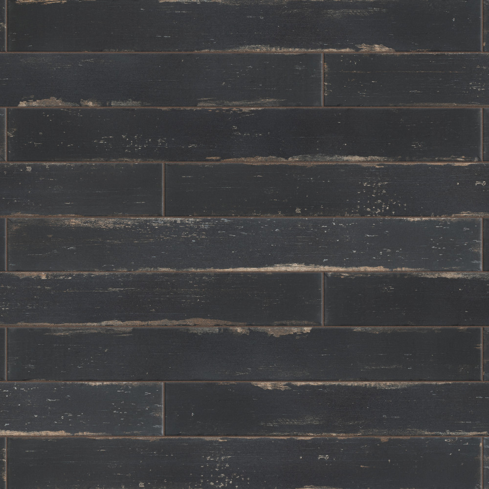 Retro Nero 2-3/4 in. x 23-1/2 in. Porcelain Floor and Wall Tile