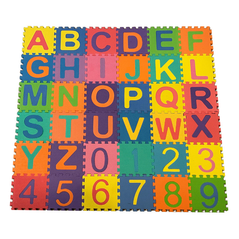 Foam Play Mat for Kids Interlocking Alphabet and Numbers (11.8Ă—11.8x0.40")