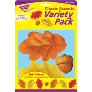 Fall Oak Leaves & Acorns Classic Accents&reg; Var. Pack, 108 ct
