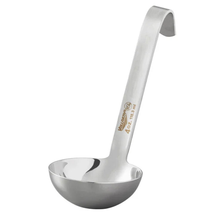 4-ounce one-piece heavy-duty stainless steel ladle with short handle