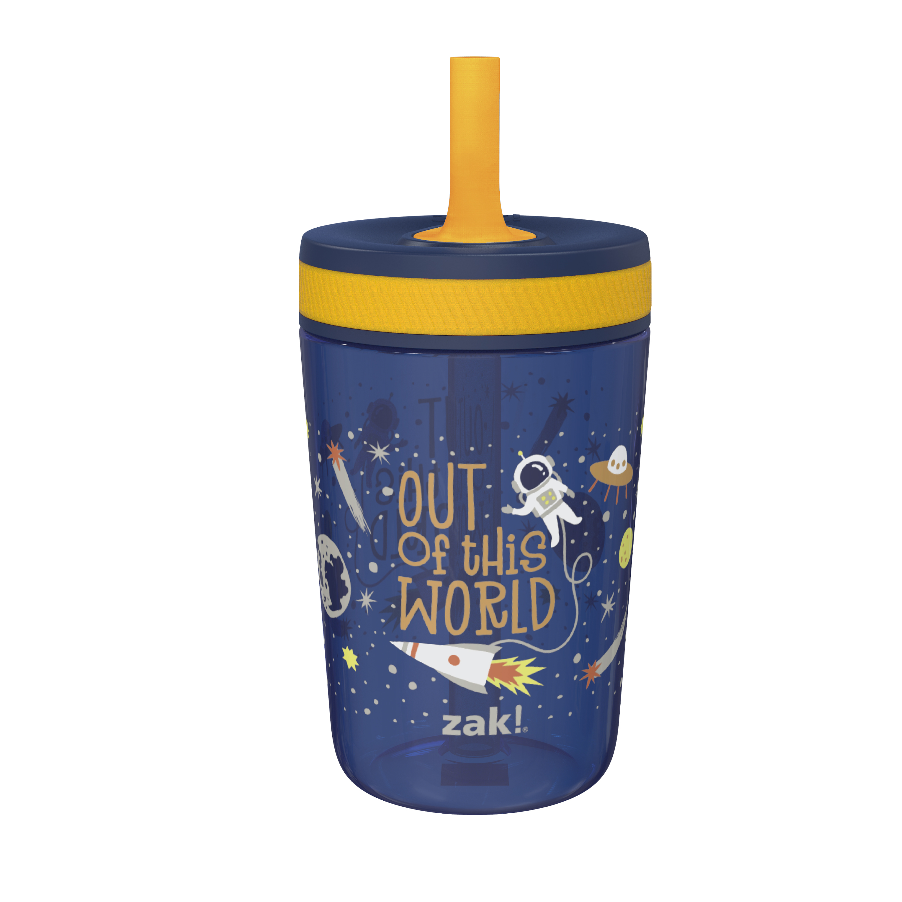 Zak Hydration 15  ounce Plastic Tumbler with Lid and Straw, Outer Space, 2-piece set slideshow image 2