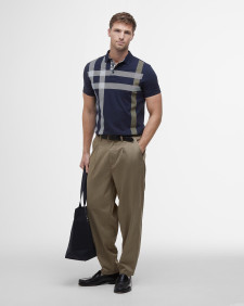 Blaine Tartan Short-Sleeved Polo Shirt Navy/Pine