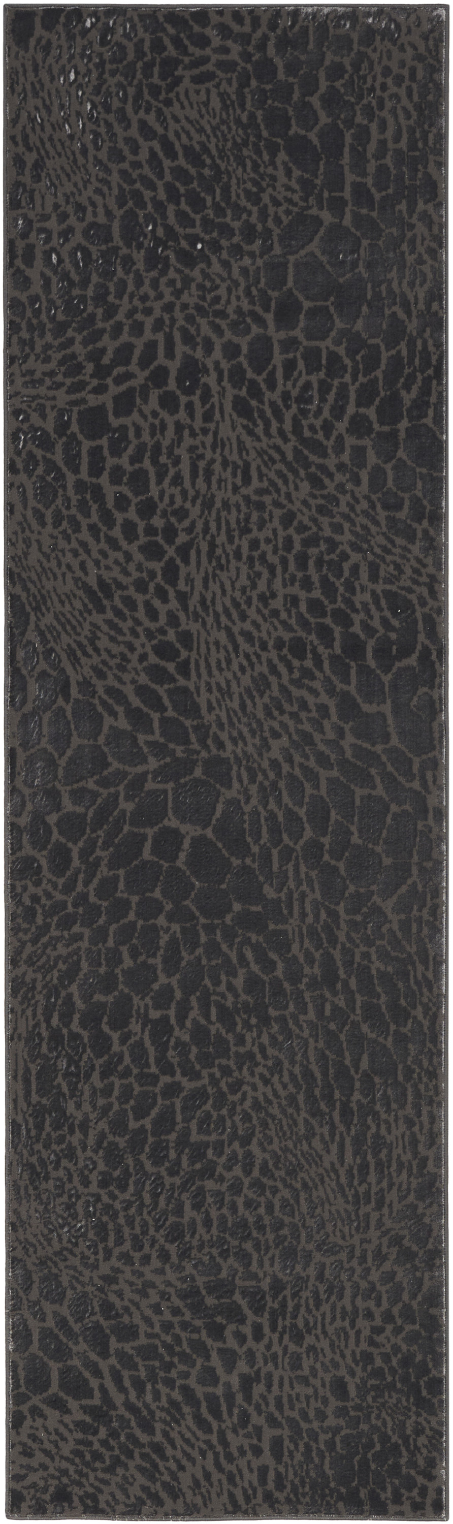 Nourison Desire 2'3" x 7'6" Charcoal Silver Modern Indoor Rug