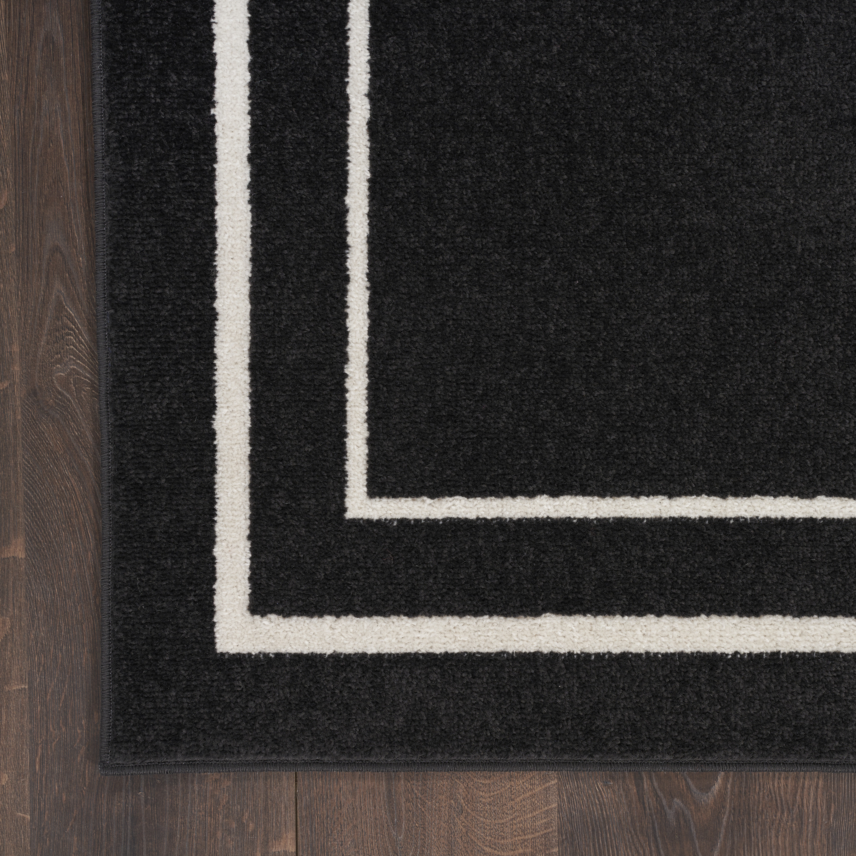 Nourison Nourison Essentials 5' x Square Black Ivory Contemporary Rug