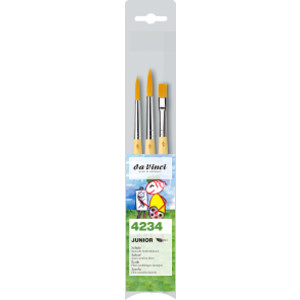 JUNIOR Synthetics Student Brushes, Synthetic, Acrylic & Tempera, Assorted, 3 Brush Set