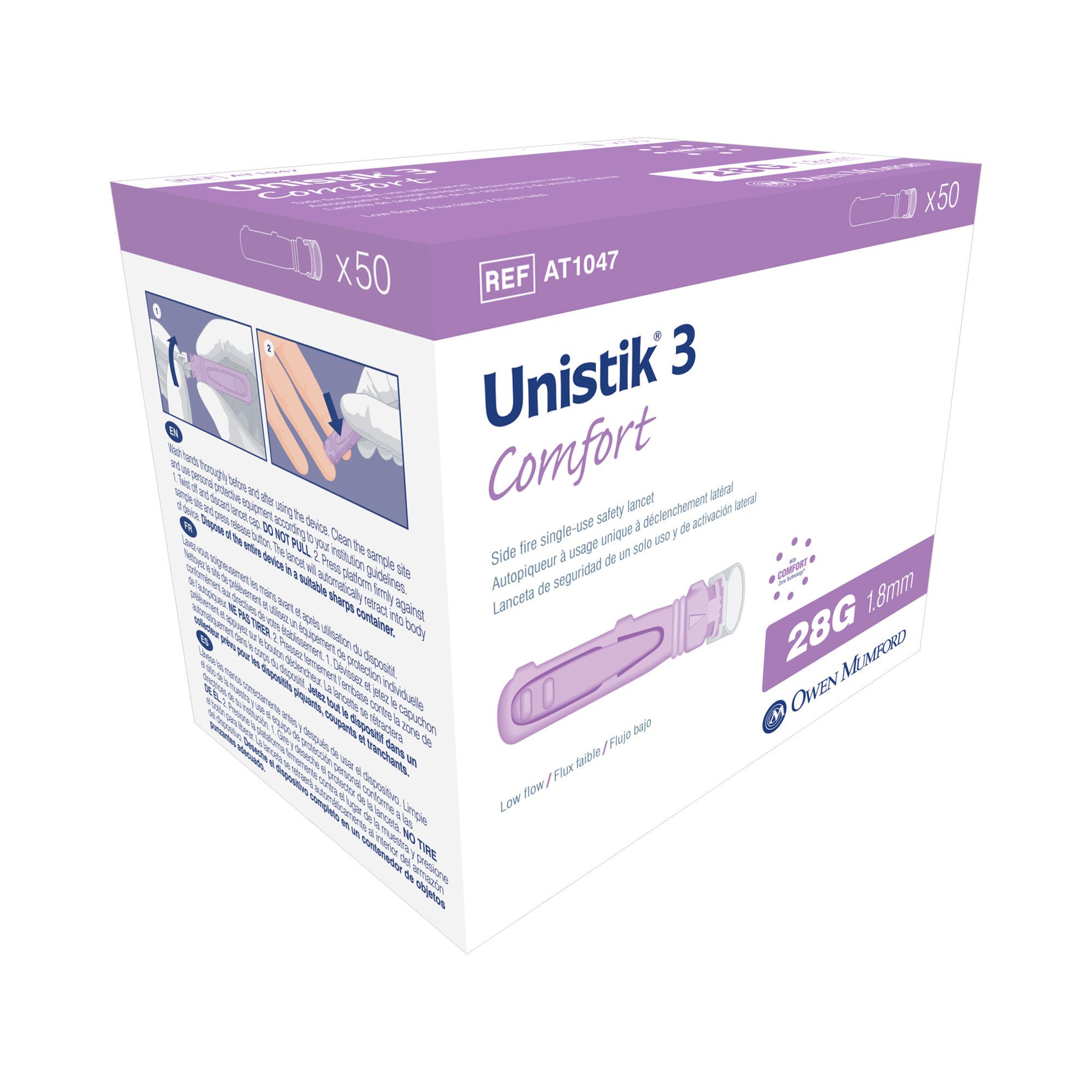 Unistik® 3 Comfort Safety Lancet, 28 Gauge