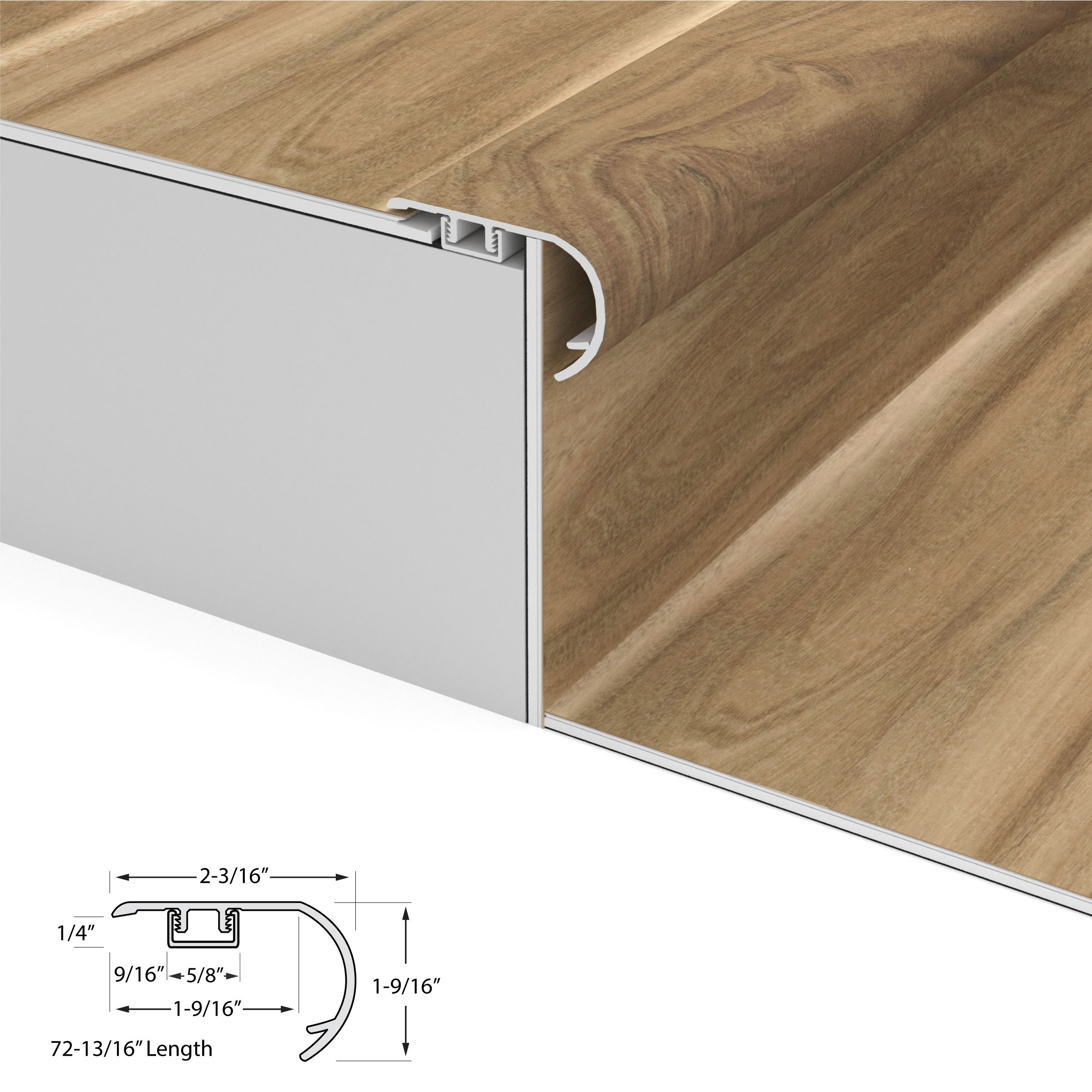 Coastal Eucalyptus Cali Vinyl Stair Nosing Overlap view 4