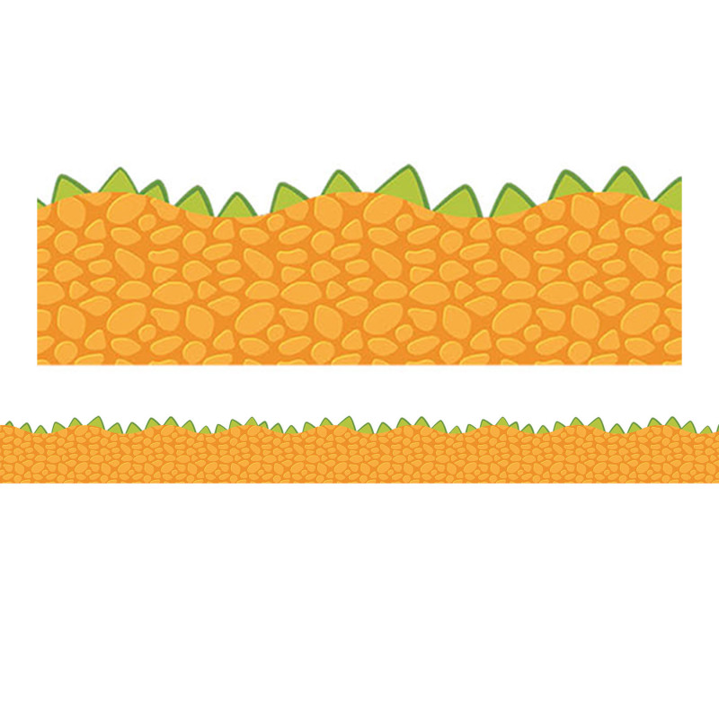 Dino Quest Orange Scales Extra Wide Classroom Border Trim, 12 Strips