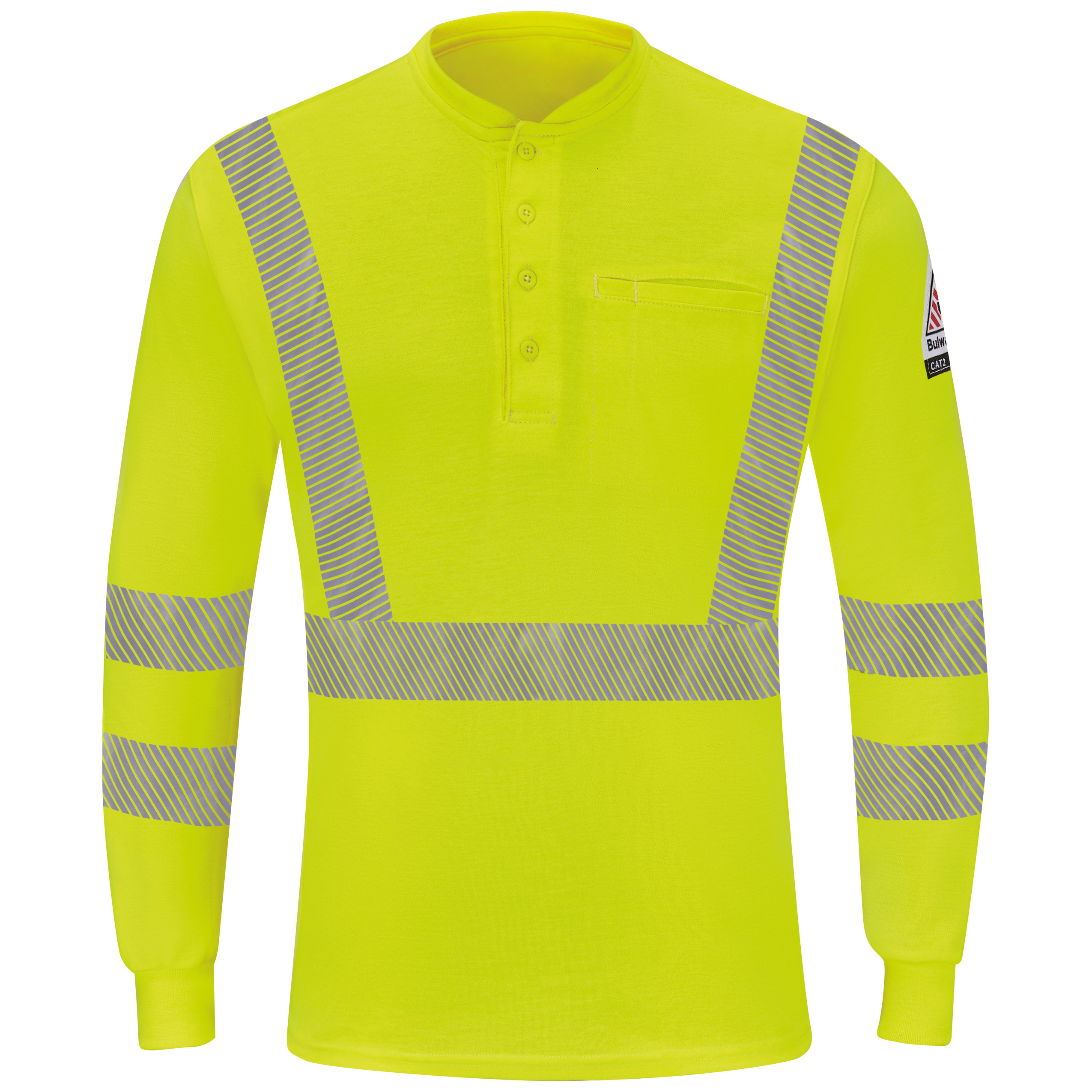 Men‘s Hi-Visibility Lightweight Long Sleeve Henley-Bulwark