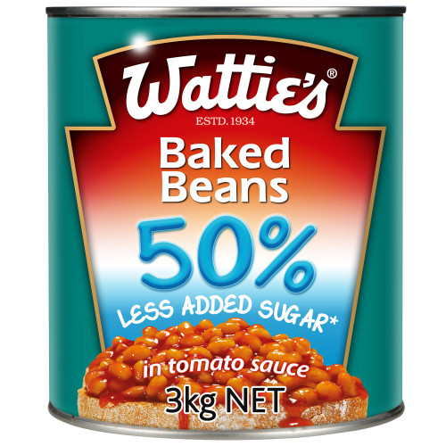  Wattie's� Baked Beans in Tomato Sauce 50% Less Added Sugar* 3kg x 3 
