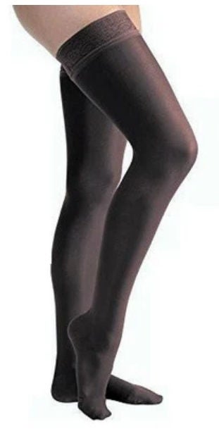 Compression Stocking Jobst® Activa Thigh High Large Black Closed Toe