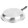 12-inch Tribute® 3-ply fry pan with natural finish and TriVent silicone handle