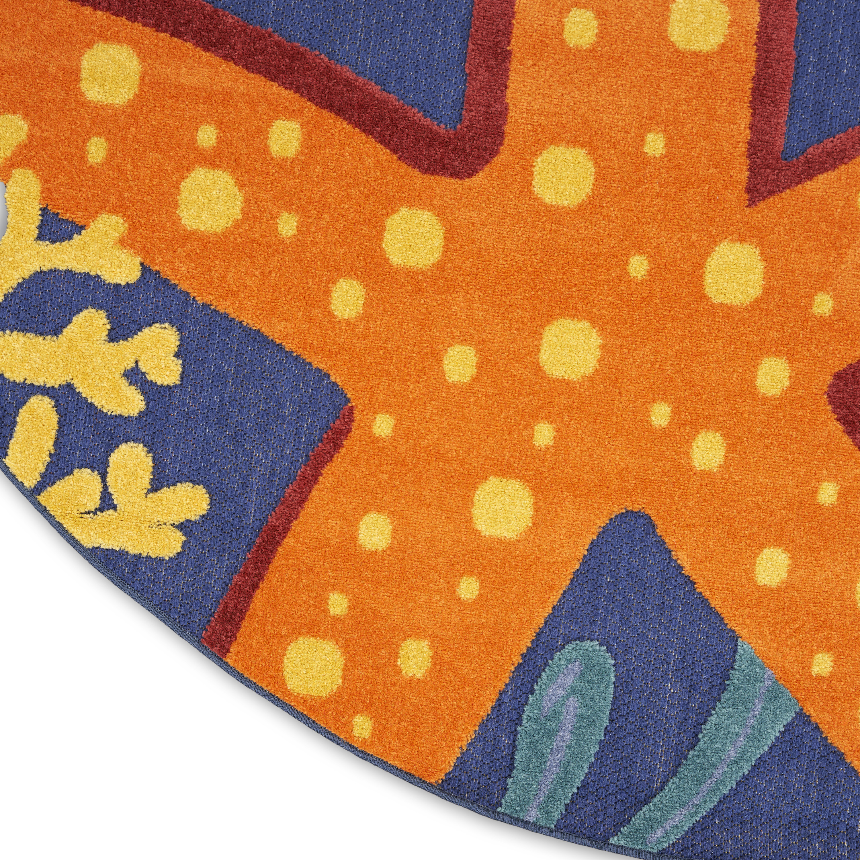 Nourison Aloha 7'10" x Round Navy Multicolor Outdoor Rug