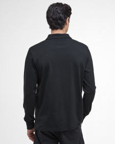 Innes Interlock Long-Sleeved Polo Shirt Black