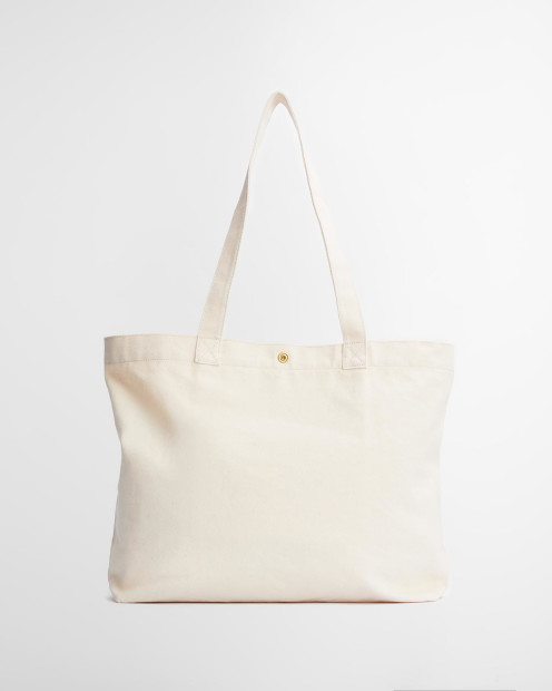 Logo Tote Bag Ecru/Barbour Green