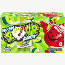 Kool-Aid Sour Jammers Snappin' Green Apple Drink, 10 ct Box, 6 fl oz Pouches