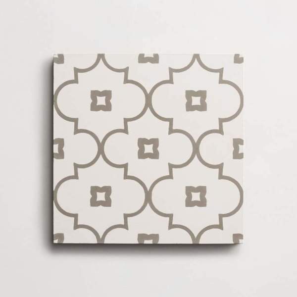 cement | moroccan 2 petite arabesque | white + metal 