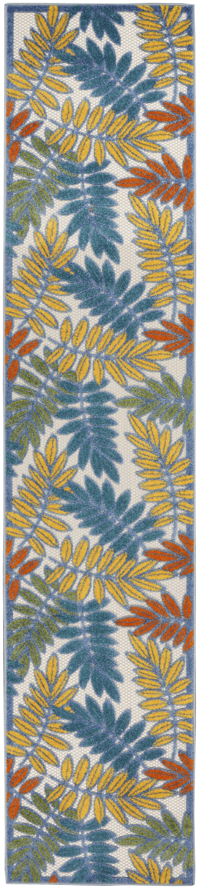 Nourison Aloha 2'3" x 10' Ivory Multicolor Tropical Rug