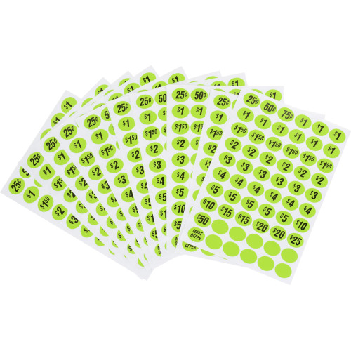 Pre-Priced Garage Sale Labels