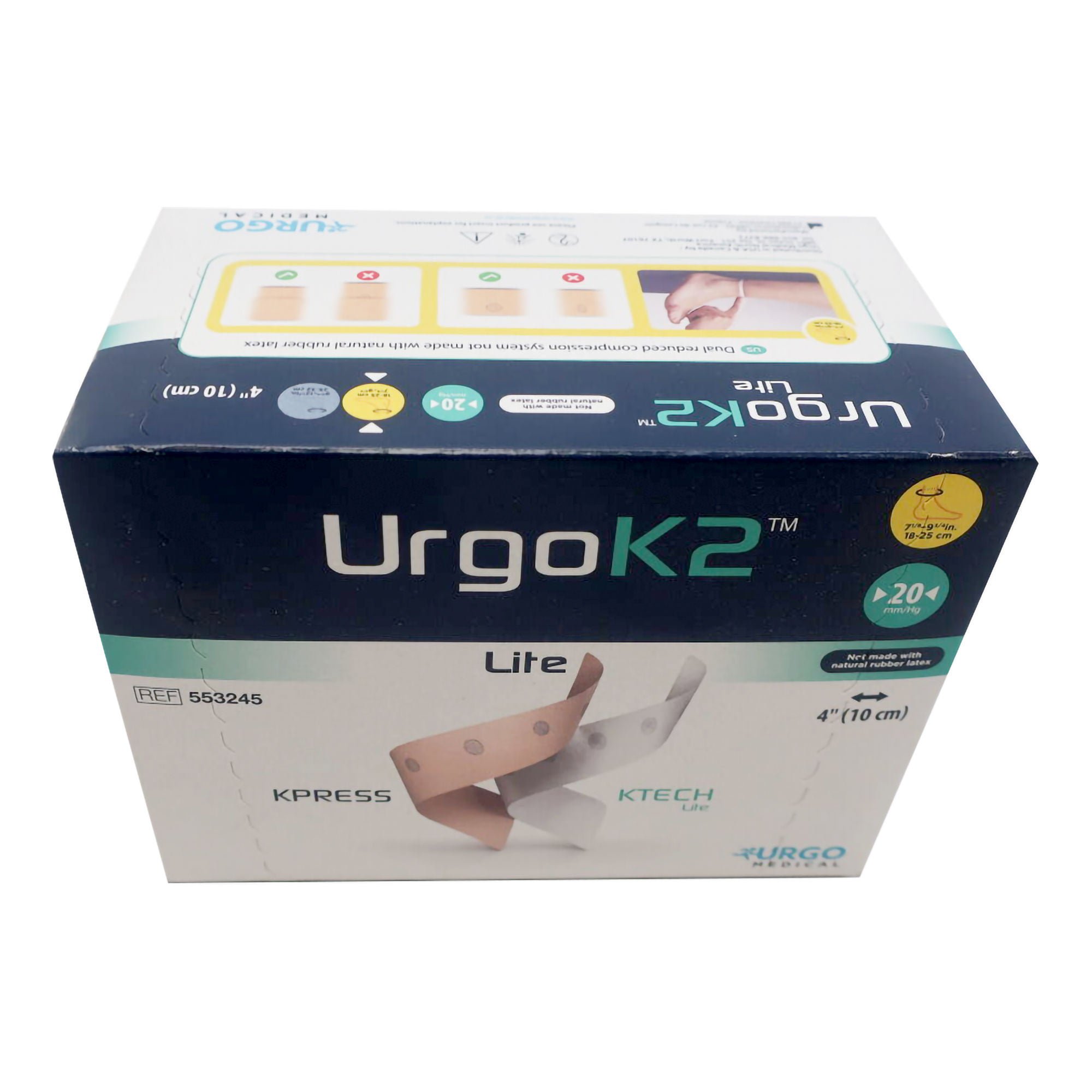 URGOK2™ Lite Two Layer Compression Bandage System, 20 mmHg, 4 Inch Wide