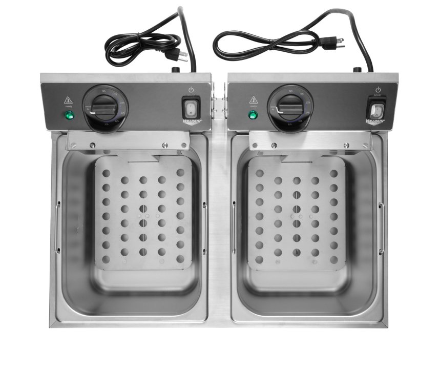 120-Volt 10 lb. standard-duty double-well countertop fryer
