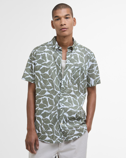 Spillroad Printed Short-Sleeved Shirt Light Moss