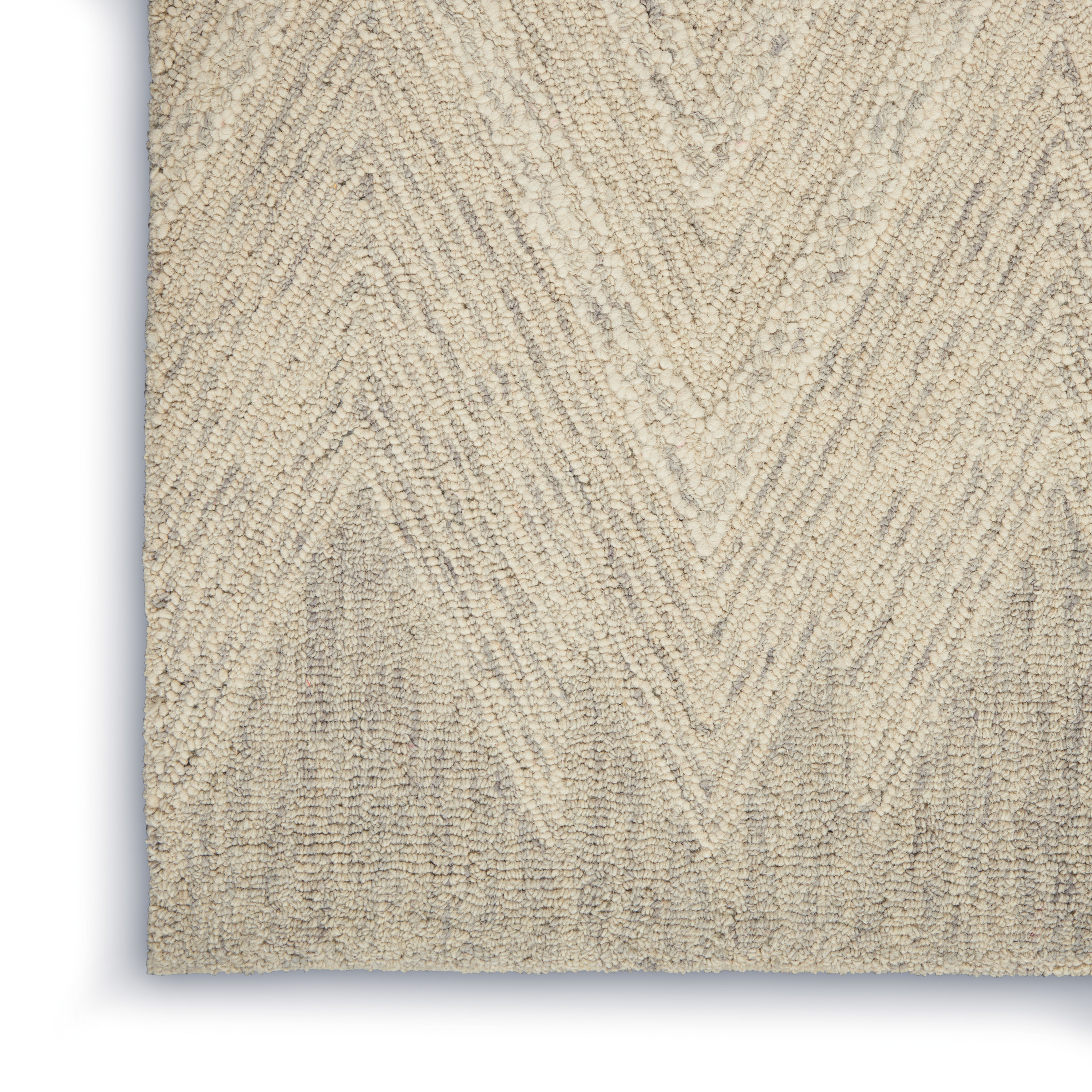 Nourison Interlock 3'9" x 5'9" Ivory/Grey Modern Indoor Rug
