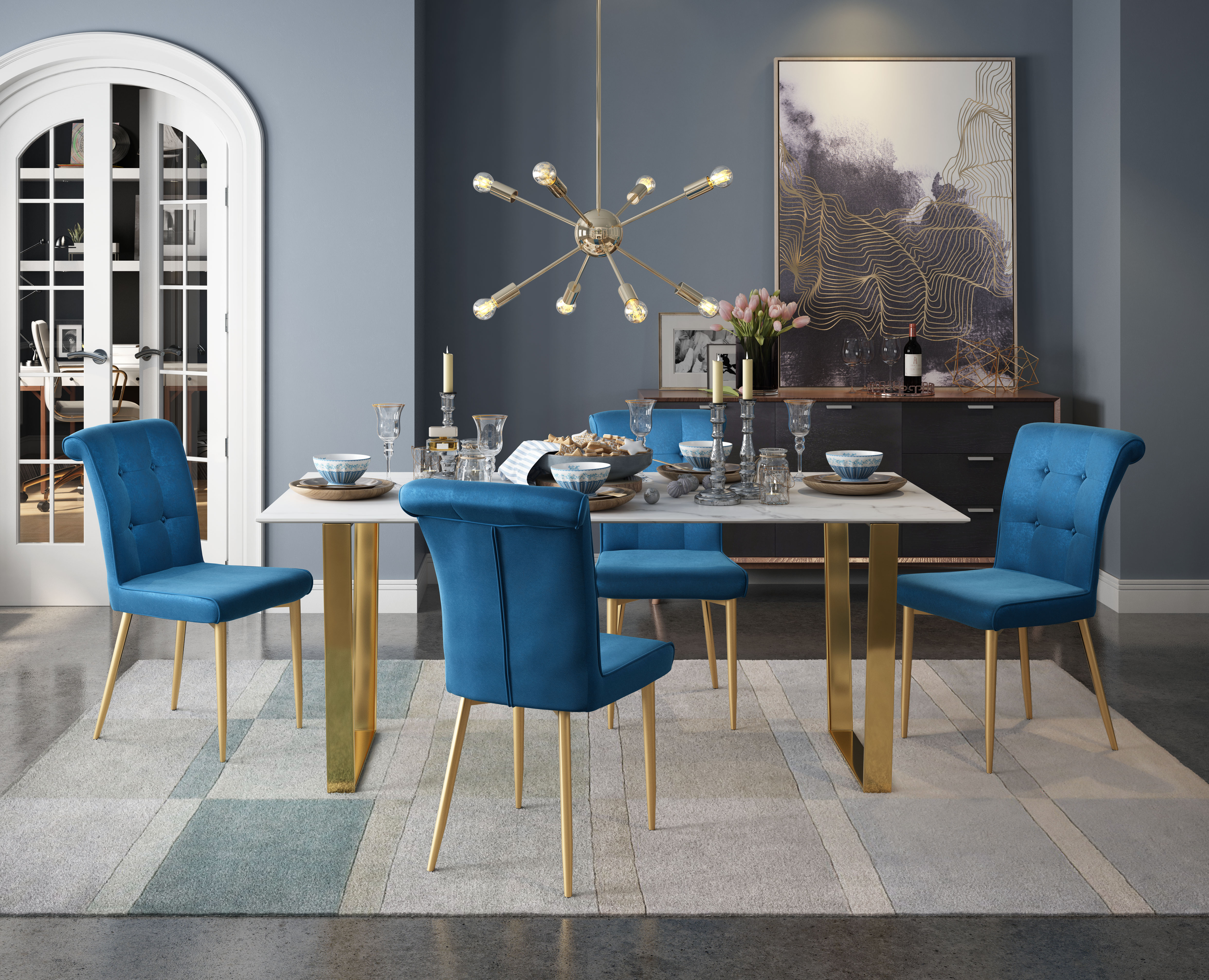 Atlas Dining Table White & Gold product image