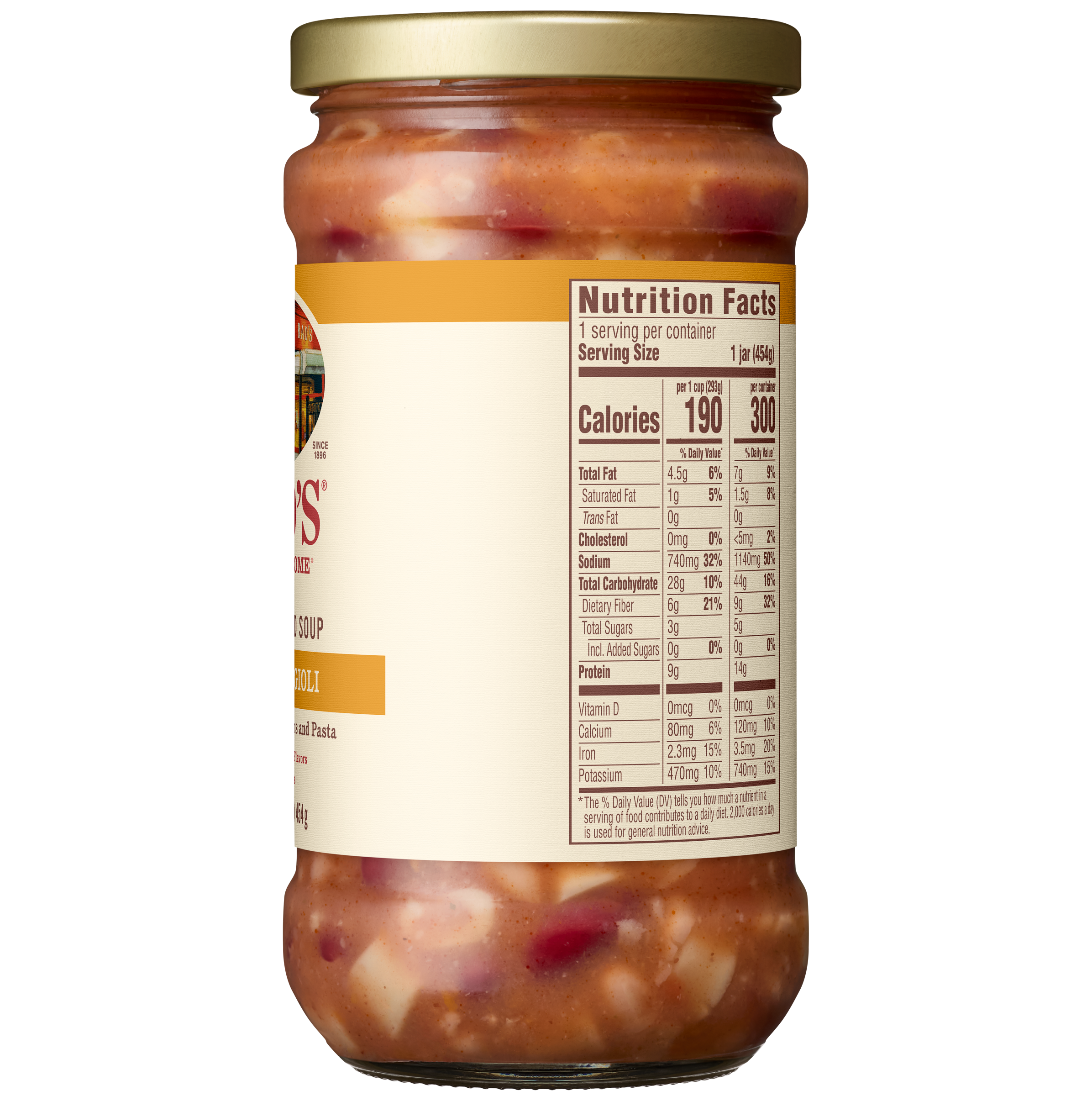 Pasta & Fagioli Soup, 16 oz - Right Image