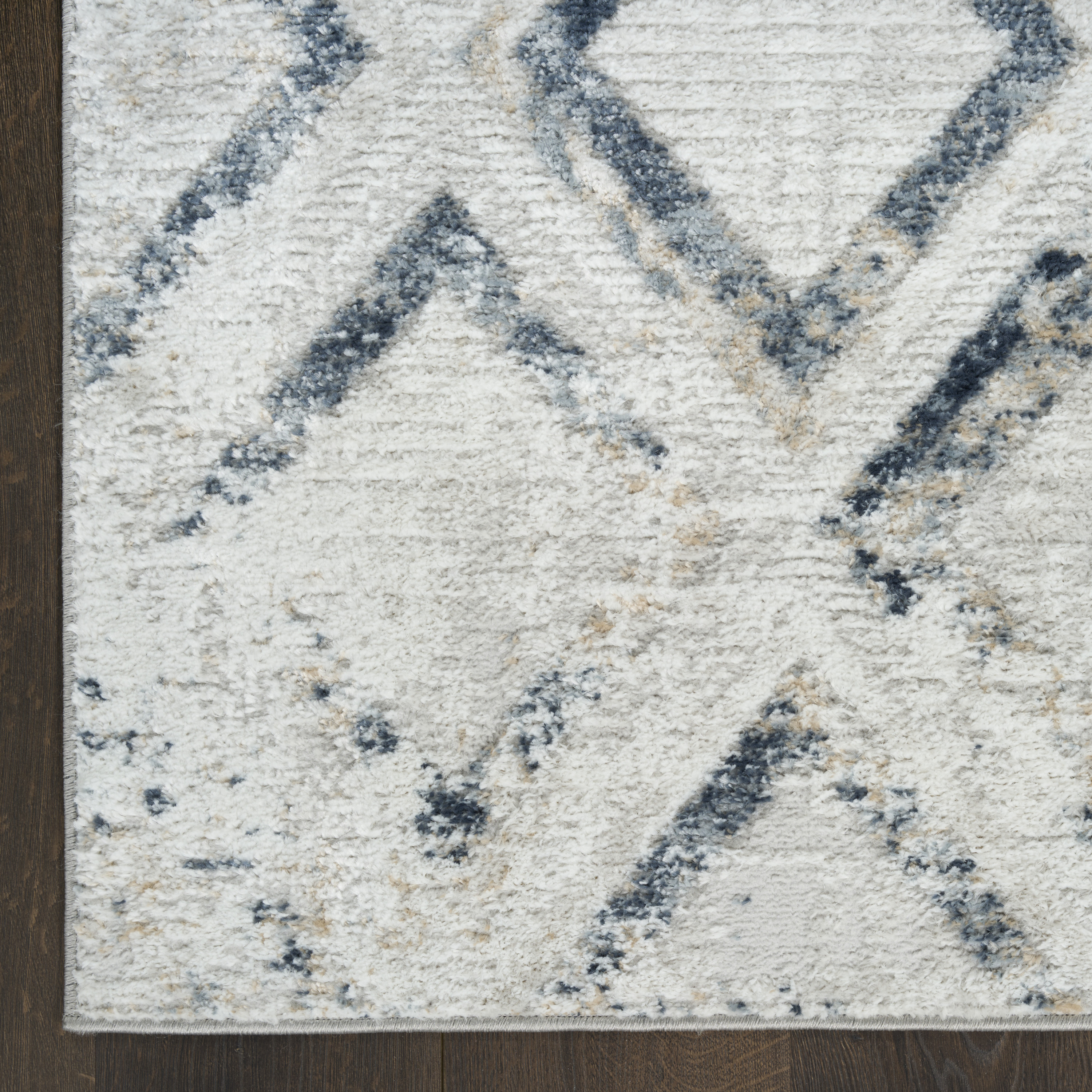Nourison Dekor 7'10" x 9'10" Grey Navy Modern Indoor Rug