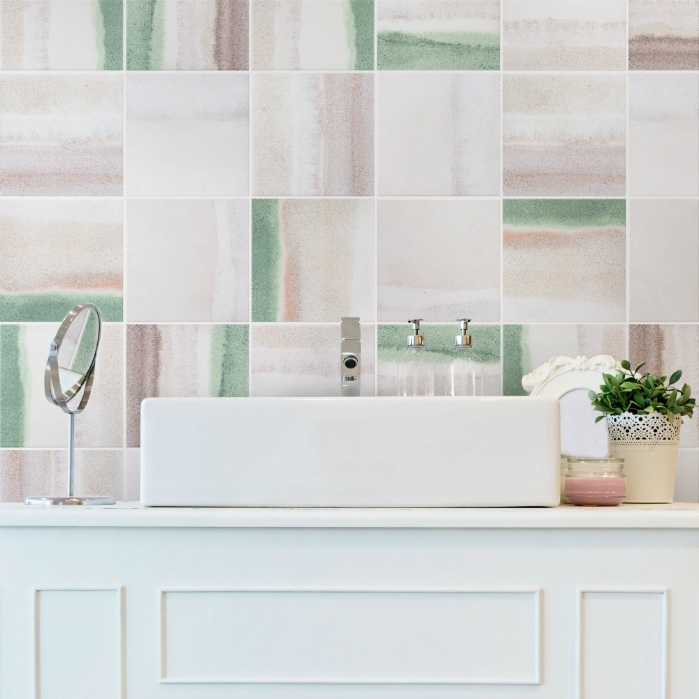 Matter Canvas Bone Green 6 in. x 6 in. Porcelain Floor and Wall Tile