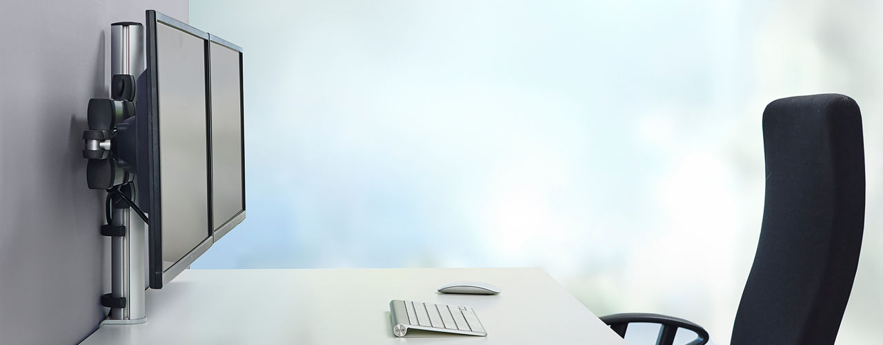 TSS Telescope arms fit back-to-back or against a wall without losing the ability to adjust perfectly.