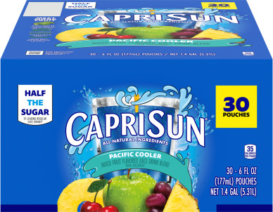 Capri Sun Pacific Cooler Mixed Fruit Flavored Juice Drink Blend, 30 ct Box, 6 fl oz Pouches