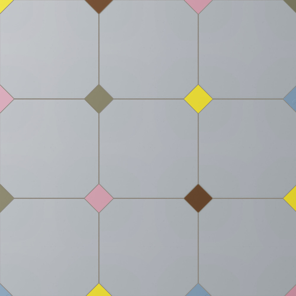 Vaudeville Octagon Humo with Taco Multi 7-7/8 in. x 7-7/8 in. Porcelain Floor and Wall Tile