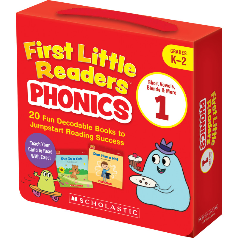 First Little Readers: Set 1 Phonics, Grades K-2, 20 Book Set, Carry Case & Family Guide Included