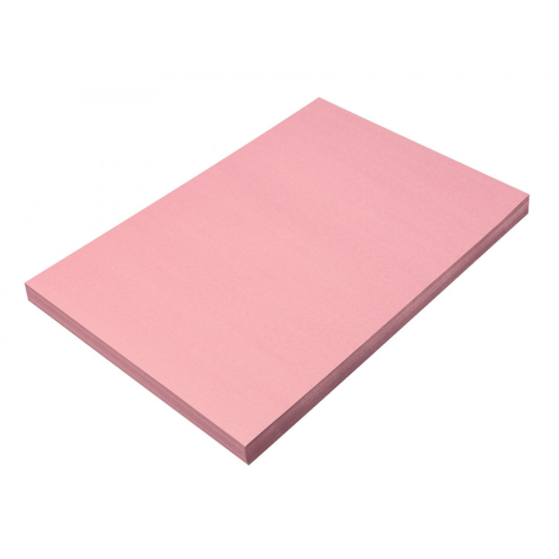 Construction Paper, Medium Weight, Pink, 12" x 18", 100 Sheets