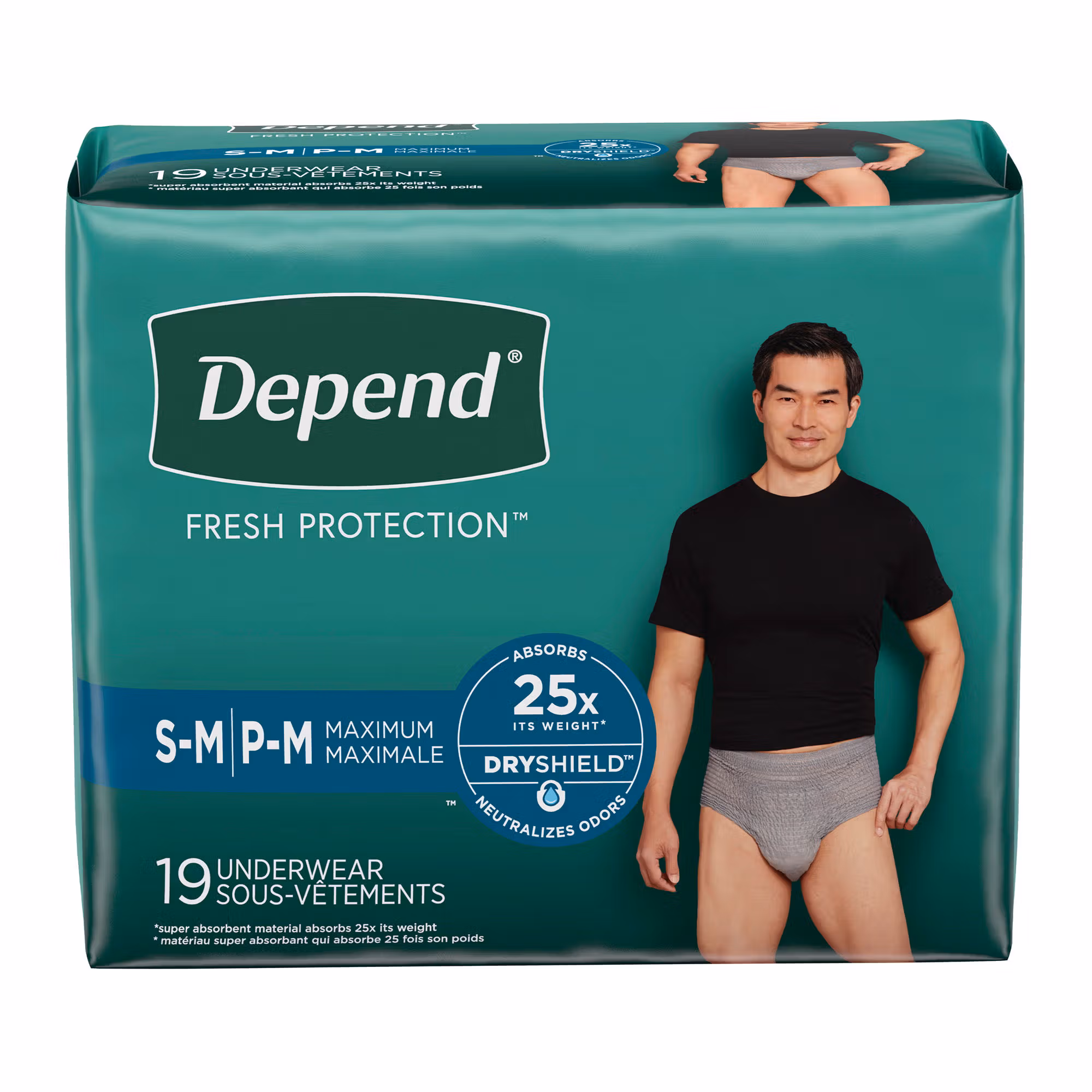 Depend® Fresh Protection™ Men's Maximum Absorbency Underwear, Small/Medium