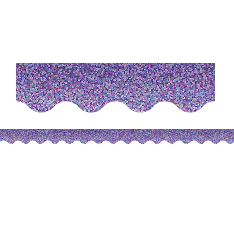 Purple+Sparkle+Scalloped+Border+Trim%2C+35+Feet