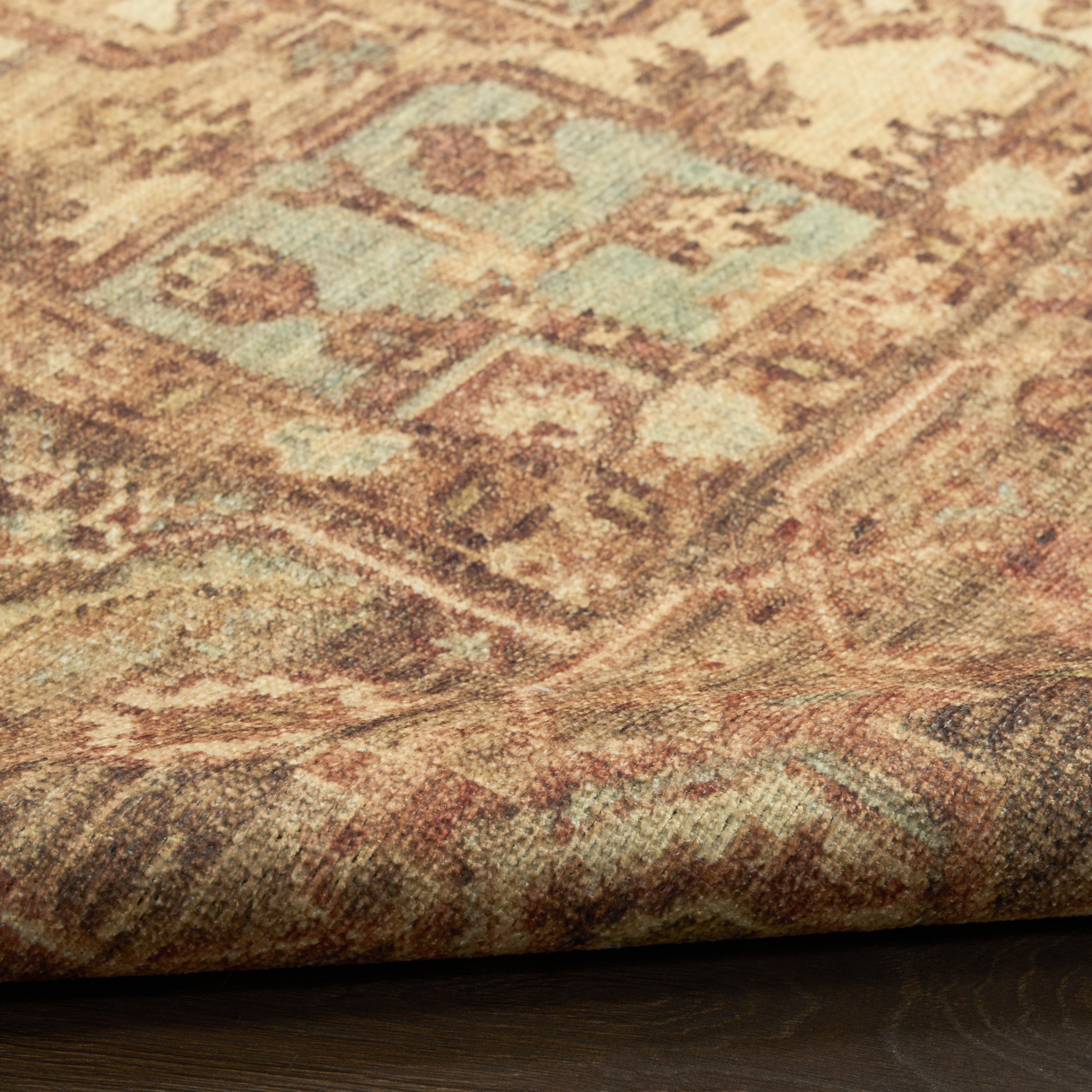 Nourison Vintage Washables 2' x 6' Gold Vintage Indoor Rug