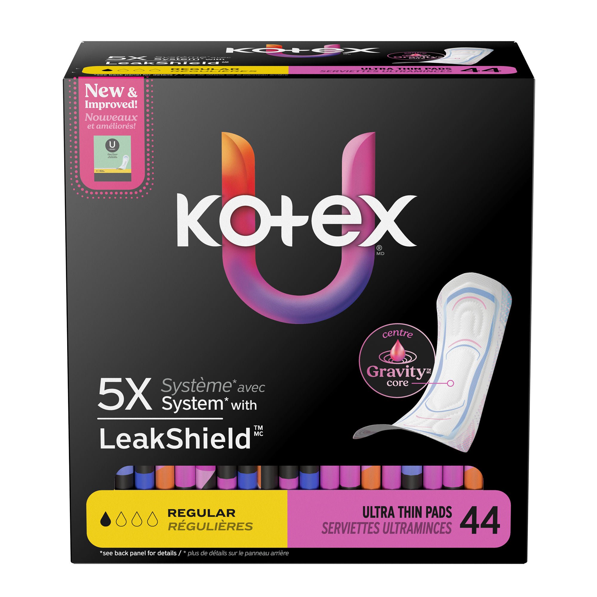 Kimberly Clark PAD, KOTEX PREM ULTRATHN REG CORE (44/PK 4PK/CS)