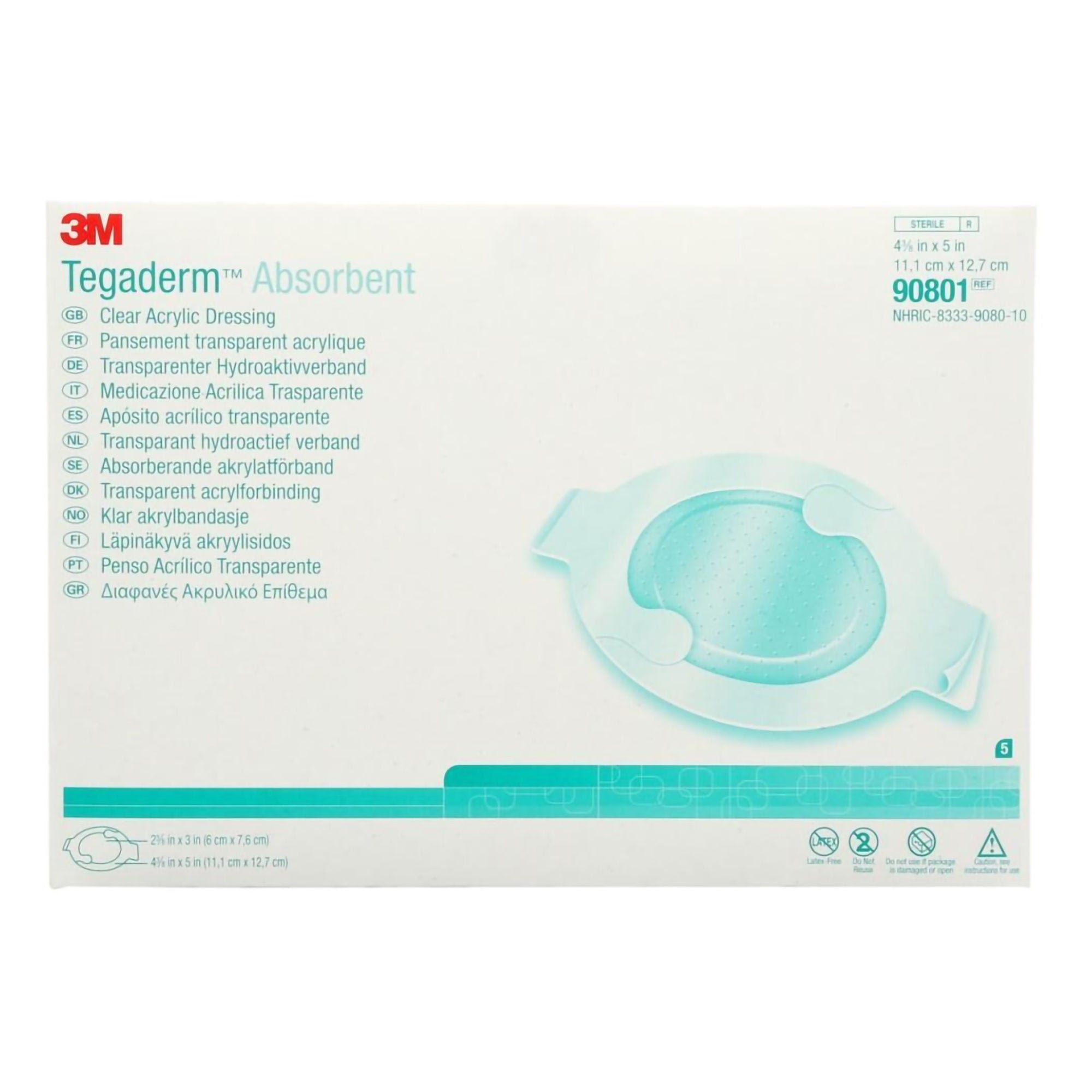 Solventum Corporation DRESSING, TEGADERM ACRYLIC OVAL 4.4X5" (10/BX 4BX/CS)