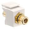 QuickPort® RCA Connector, Gold-Plated, Feedthrough, Black Stripe, Light Almond