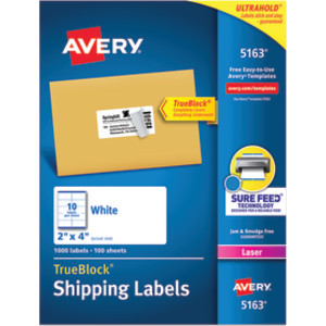 Printable Shipping Labels, 2" x 4", 1,000 Pack