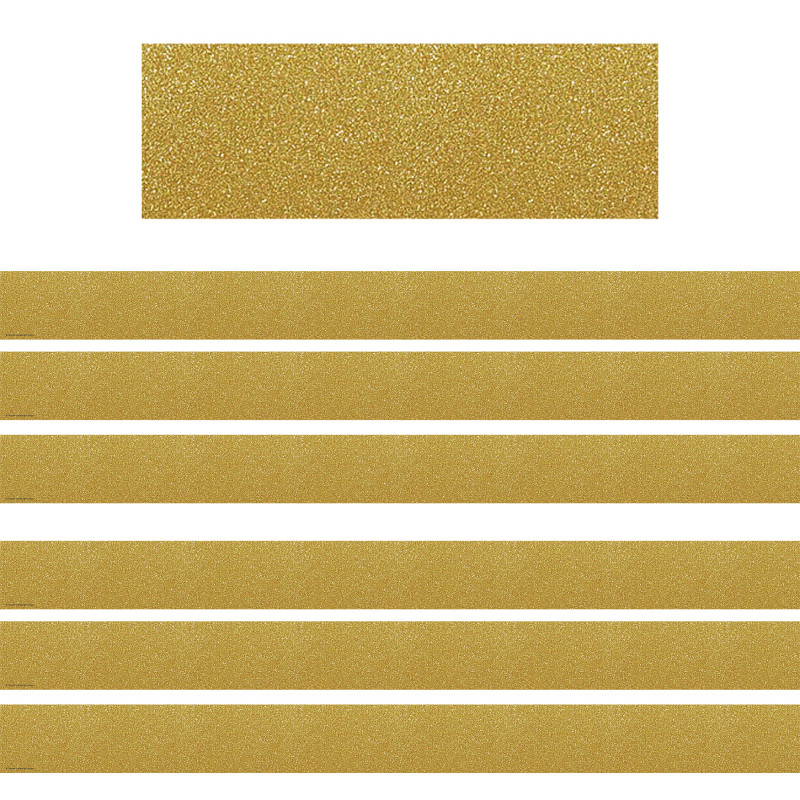 Confetti Gold Straight Border Trim, 35 Feet Per Pack, 6 Packs