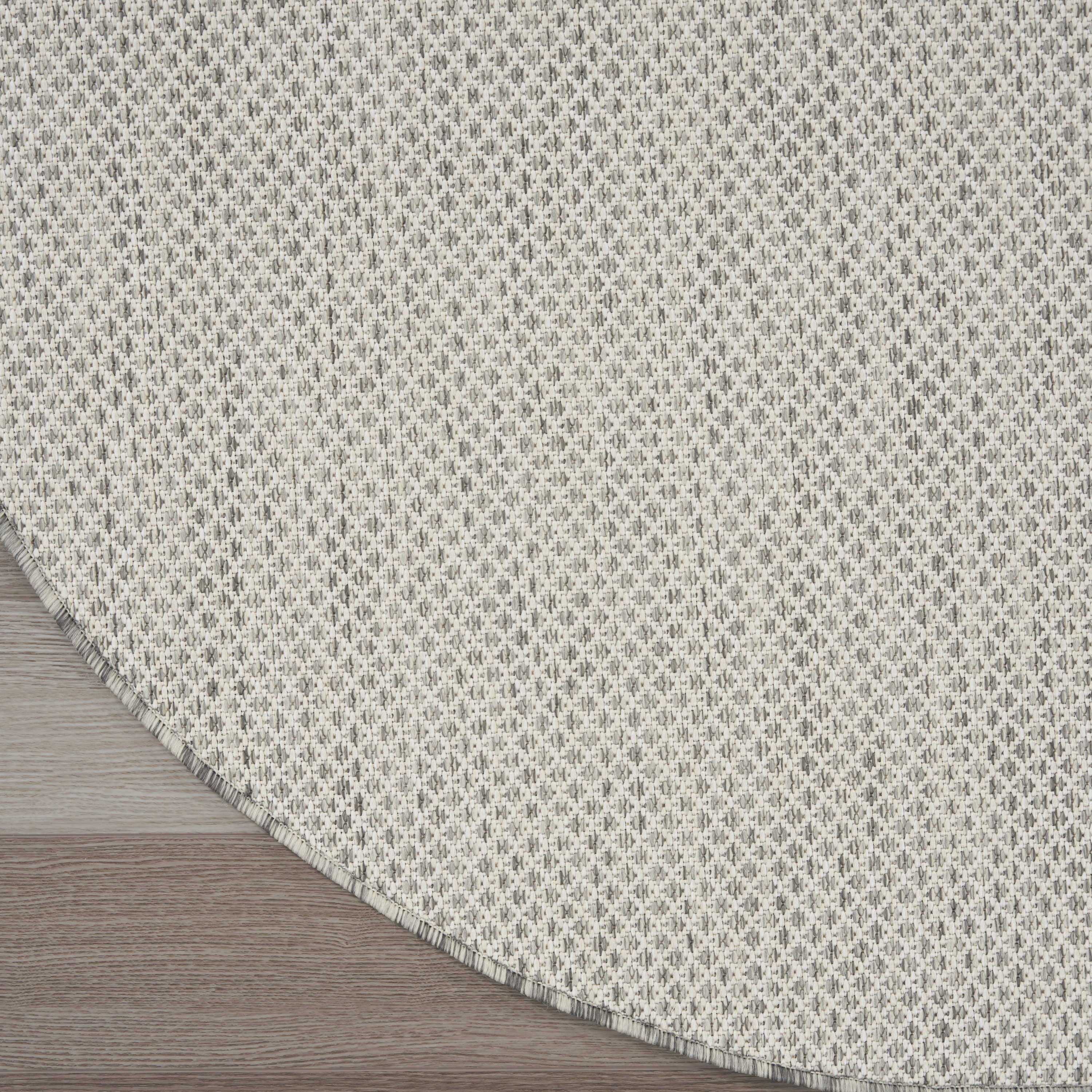 Nourison Courtyard 6' x Round Ivory Silver Modern Rug